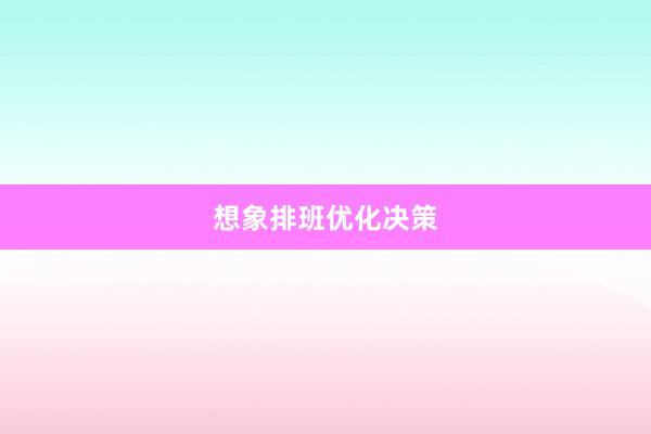 想象排班优化决策